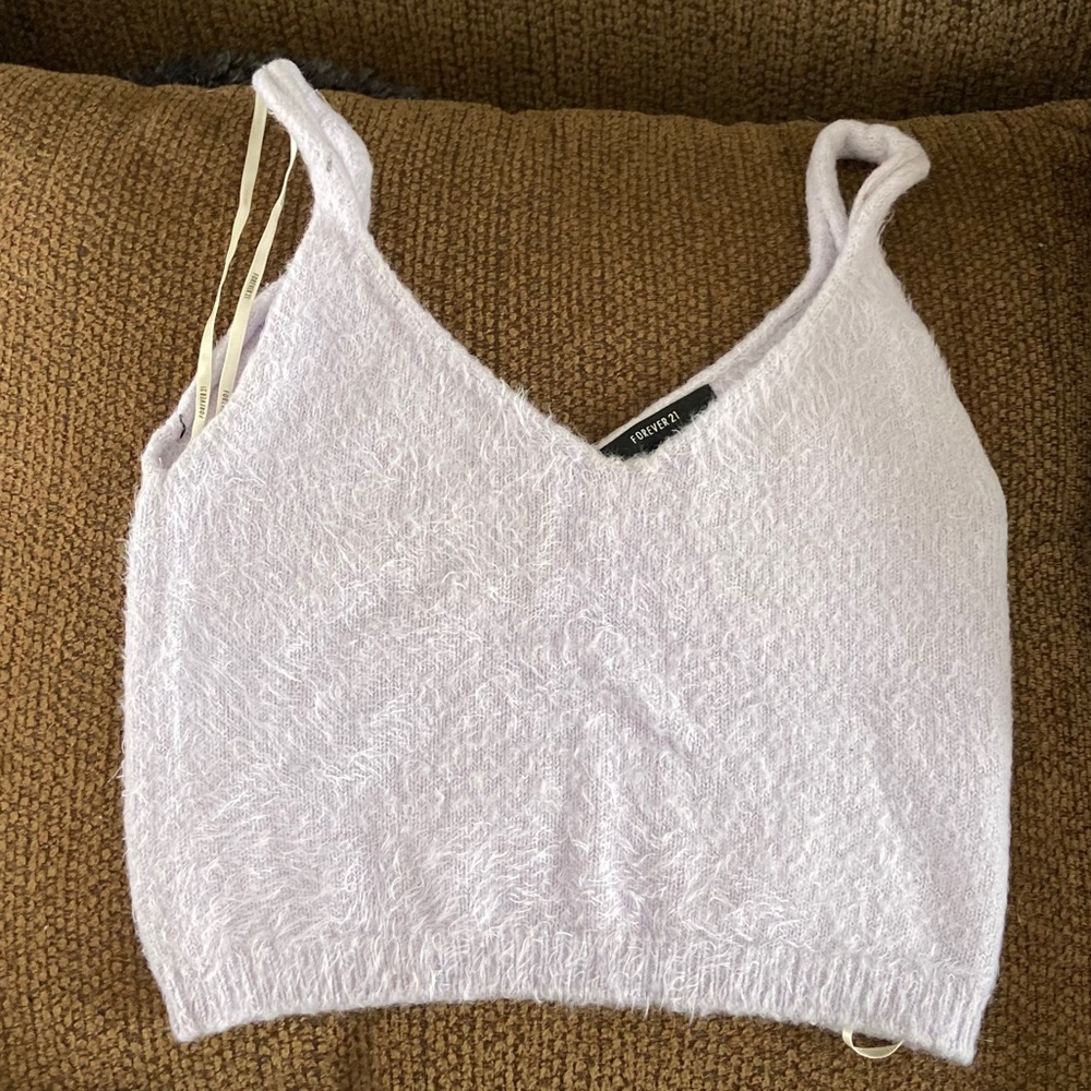 Lavender Fuzzy Crop Top